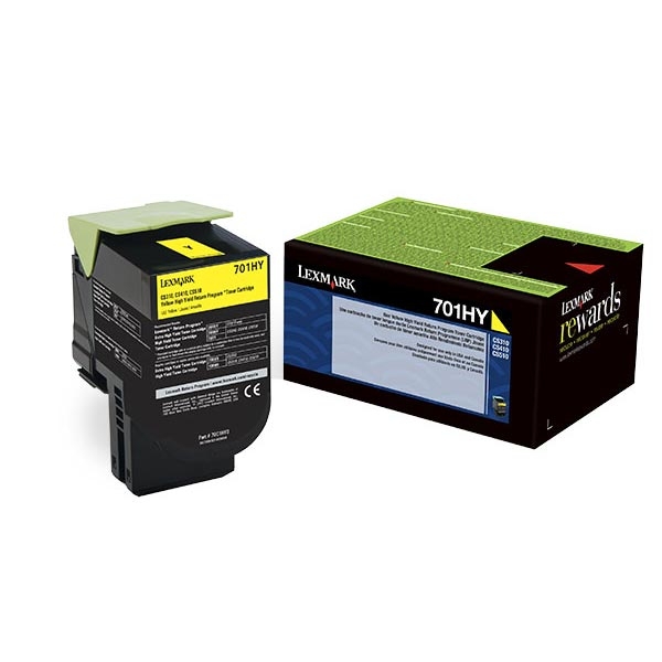 Picture of Lexmark 70C0HYG High Yield Yellow Toner